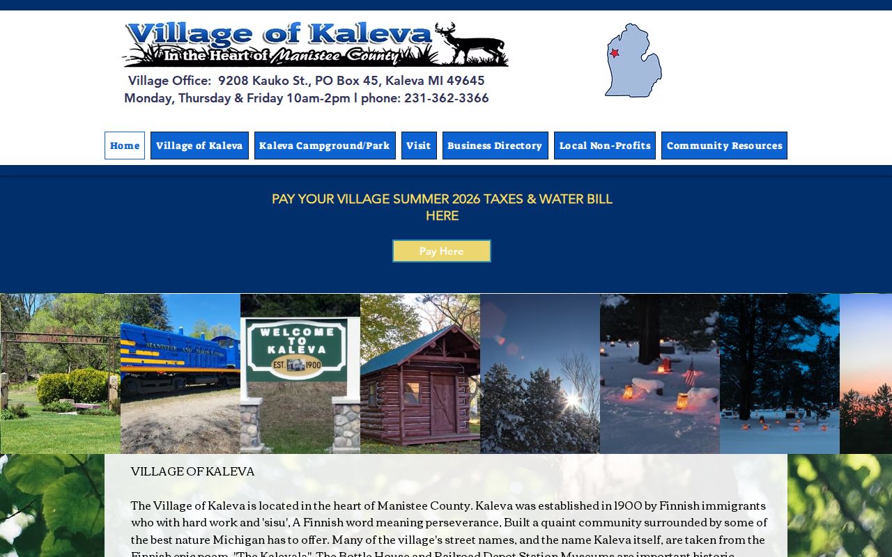Kaleva criminal records village page in Manistee County
